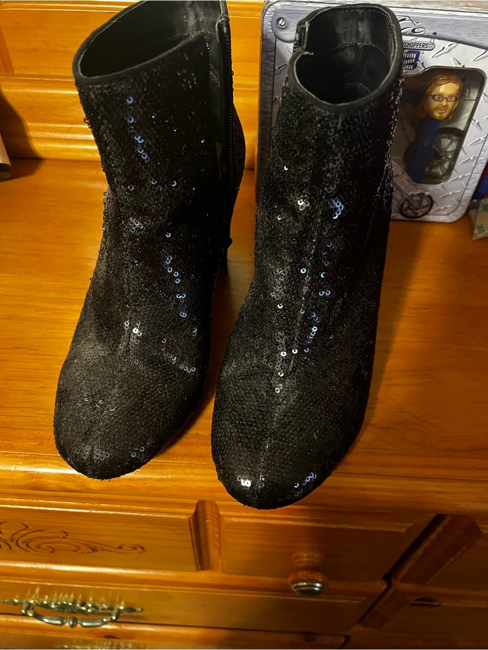 Betsey Johnson torrid Black Sequin Block Heel Ankle Boots - Women